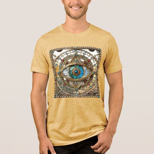 第三の眼の装飾的な窓ガラス トライブレンドTシャツ (正面)