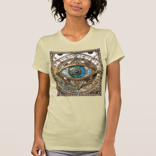 第三の眼の装飾的な窓ガラス Tシャツ (正面)