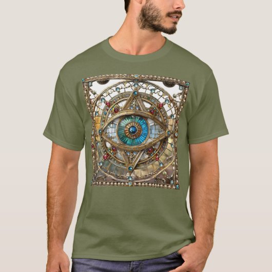 第三の眼の装飾的な窓ガラス Tシャツ (正面)