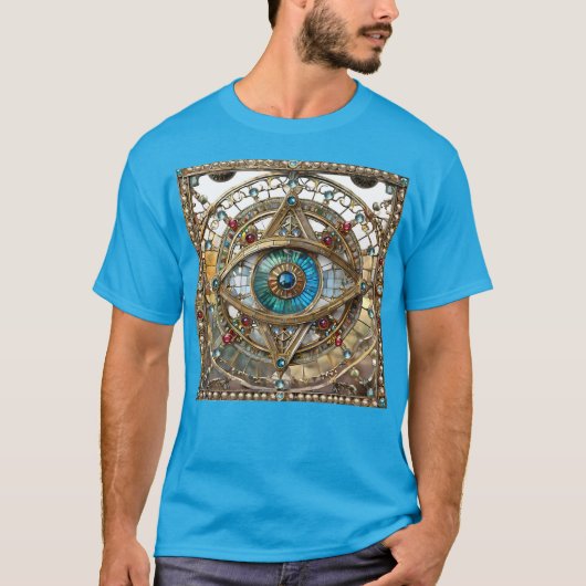 第三の眼の装飾的な窓ガラス Tシャツ (正面)