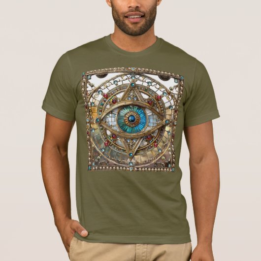 第三の眼の装飾的な窓ガラス Tシャツ (正面)