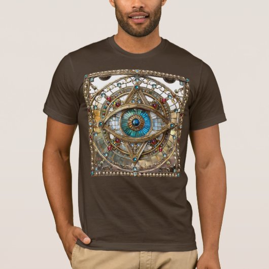 第三の眼の装飾的な窓ガラス Tシャツ (正面)