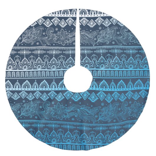 第三の部族の民族、シームレスなパターン。 ブラッシュドポリエステルツリースカート (正面)