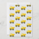 第三誕生日イエローダンプトラック建築 招待状 (裏面)