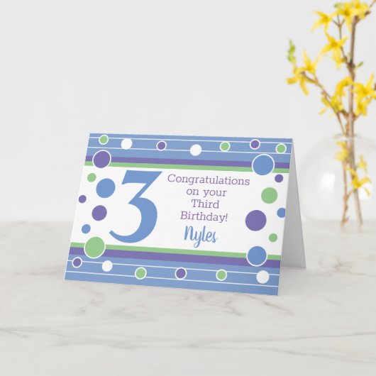 第三誕生日パーソナライズされたカード! カード (黄色い花)