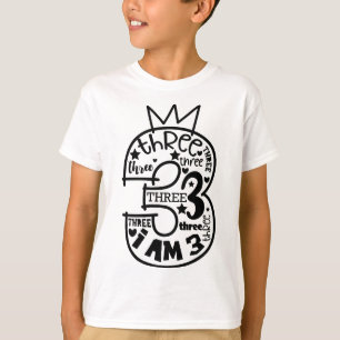 第三誕生日T型 – デザイン#3:おもしろいの三連符 Tシャツ
