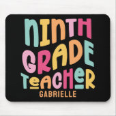 第九級先生カラフル文字 マウスパッド (正面)