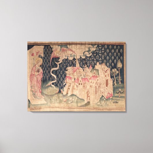 第二の天使はバビロンの秋を発表する キャンバスプリント (正面)