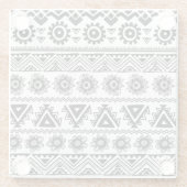 第二の部族の民族的な、シームレスなパターン。 ガラスコースター (裏面)