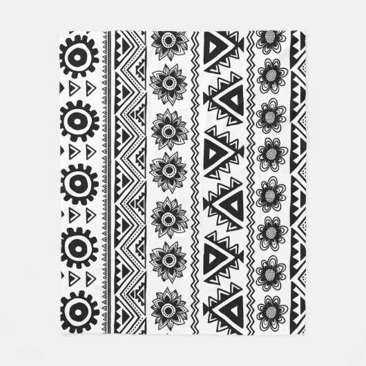 第二の部族の民族的な、シームレスなパターン。 フリースブランケット (正面)