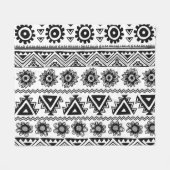 第二の部族の民族的な、シームレスなパターン。 フリースブランケット (正面(横))