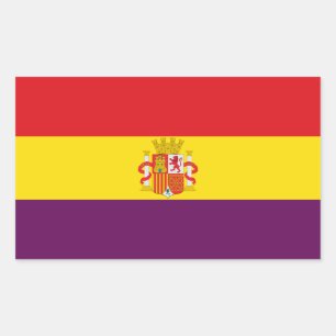 第二スペインの共和国国旗 長方形シール