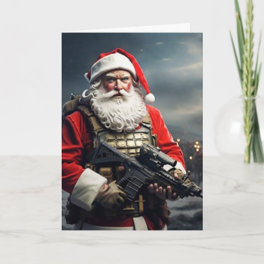 第二修正条項のサンタ クリスマスカード 保守派 カード (正面)