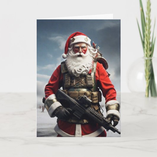 第二修正条項のサンタ クリスマスカード 愛国 カード (正面)