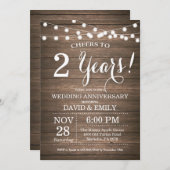 「第二回結婚記念日招待　ラスティックウッド」 招待状 (正面/裏面)