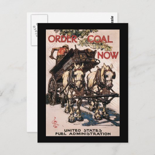 第二次世界大戦で石炭を注文 ポストカード (正面/裏面)