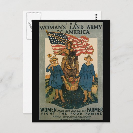 第二次世界大戦に参加する女性 ポストカード (正面/裏面)