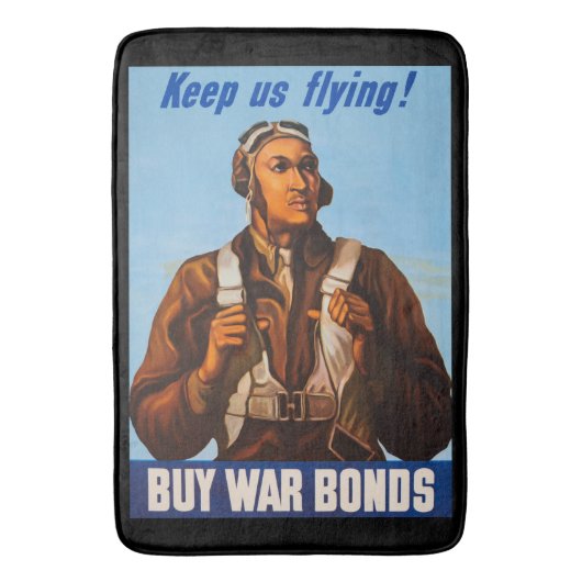 第二次世界大戦のアフリカ系アメリカ人戦闘機パイロット バスマット (正面縦)