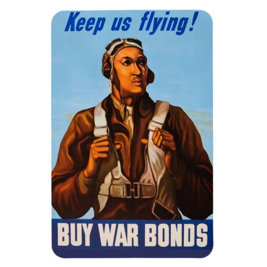 第二次世界大戦のアフリカ系アメリカ人戦闘機パイロット マグネット (縦)