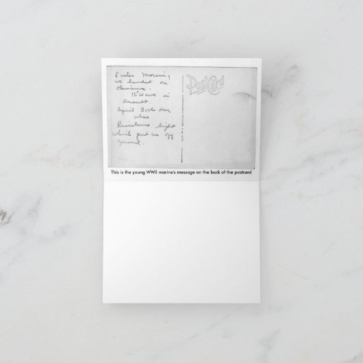 第二次世界大戦のアメリカ人の兵士 カード (内部)