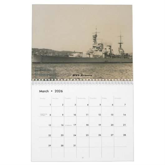 第二次世界大戦のイギリスの大隊 カレンダー (3月 2026)