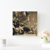 第二次世界大戦のダグラスSBDのDauntless爆撃機の飛行機 スクエア壁時計 (ホーム)