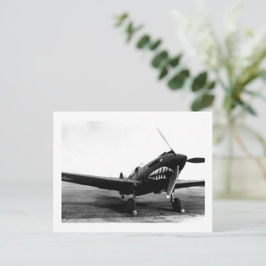 第二次世界大戦のフライング・タイガース カーティス P-40 戦闘機 ポストカード (スタンド正面)