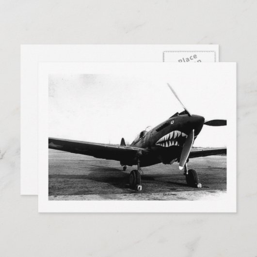 第二次世界大戦のフライング・タイガース カーティス P-40 戦闘機 ポストカード (正面/裏面)
