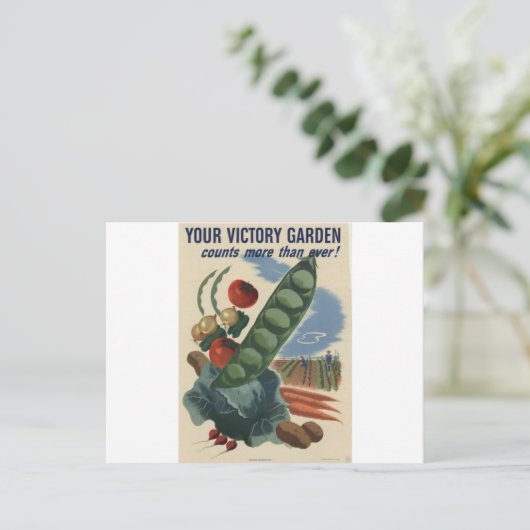 第二次世界大戦のポスター：勝利の庭園 ポストカード (スタンド正面)