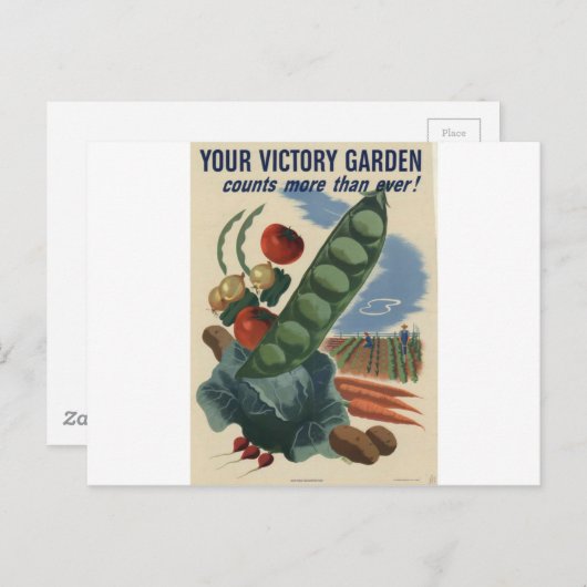 第二次世界大戦のポスター:勝利の庭園 ポストカード (正面/裏面)