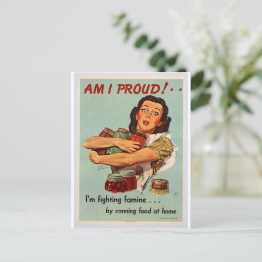 第二次世界大戦のポスター – AM 誇りを持った I! ポストカード (スタンド正面)