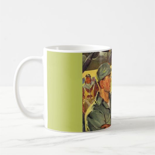 第二次世界大戦の兵士がセーラーと出会う コーヒーマグカップ (左)