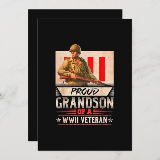 第二次世界大戦の従軍経験者の誇りある孫 招待状 (正面/裏面)