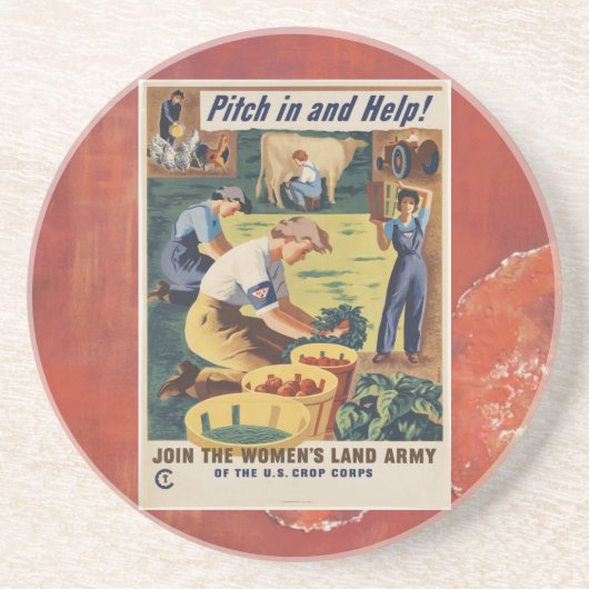 第二次世界大戦の愛国的なポスターコースター コースター (正面)