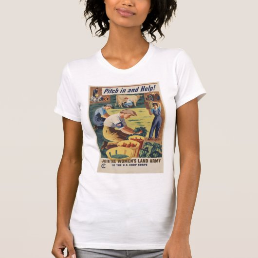 第二次世界大戦の愛国的なポスターシャツ Tシャツ (正面)