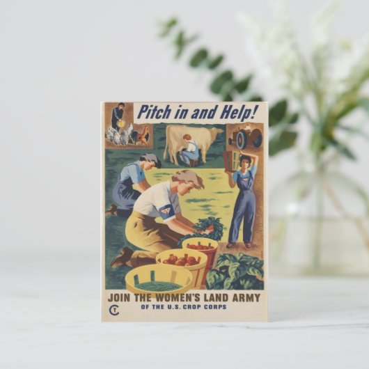 第二次世界大戦の愛国的なポスターポストカード ポストカード (スタンド正面)