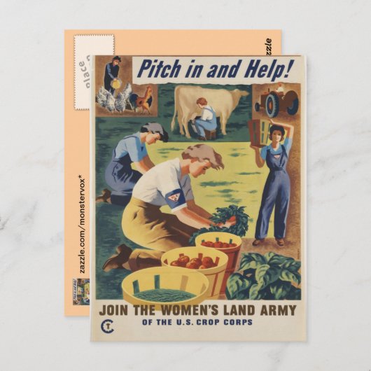 第二次世界大戦の愛国的なポスターポストカード ポストカード (正面/裏面)