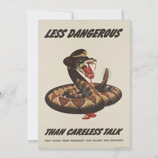 第二次世界大戦の愛国的なポスター招待状 招待状 (正面)