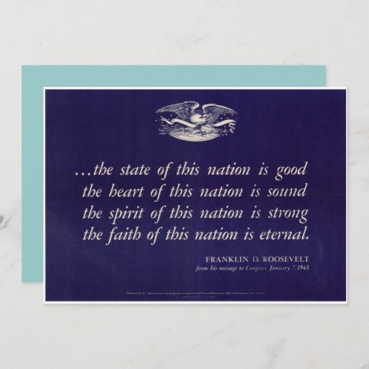 第二次世界大戦の愛国的なポスター招待状 招待状 (正面/裏面)