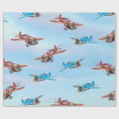 第二次世界大戦の戦闘機 ラッピングペーパー (フラット)