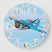 第二次世界大戦の戦闘機 ラージ壁時計 (正面)