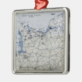 第二次世界大戦の攻撃開始日の地図1944年6月6日 メタルオーナメント (左)