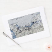 第二次世界大戦の攻撃開始日の地図1944年6月6日 長方形シール (封筒)