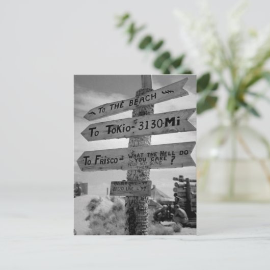 第二次世界大戦の海上に向けたユーモアのサイン ポストカード (スタンド正面)