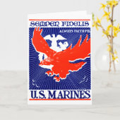 第二次世界大戦の海兵隊ポスター カード (黄色い花)