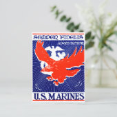 第二次世界大戦の海兵隊ポスター ポストカード (スタンド正面)