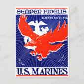 第二次世界大戦の海兵隊ポスター ポストカード (正面)