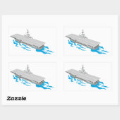 第二次世界大戦の空母レトロ 長方形シール (シート)