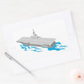 第二次世界大戦の空母レトロ 長方形シール (封筒)