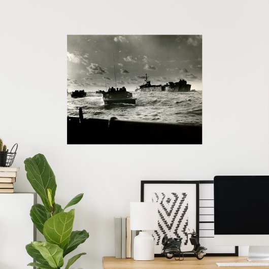 第二次世界大戦の米海兵隊が硫黄島を攻撃 ポスター (ホームオフィス)